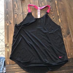 TWO Nike dri-fit loose tank, size large,